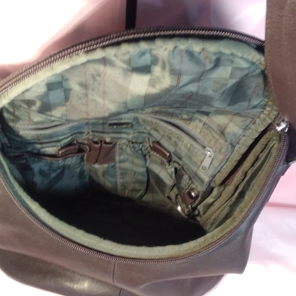 Maxx New York Brown Leather Shoulder Bucket § - Picture 10 of 11